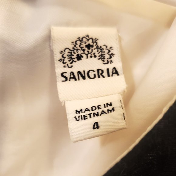 Sangria Black White and Yellow Floral Knee Length Dress Size 4 - Picture 4 of 9